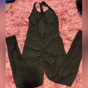 Crisscross back shein jumpsuit